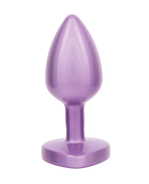 Jewel Amethyst Heart Butt Plug - , Purple