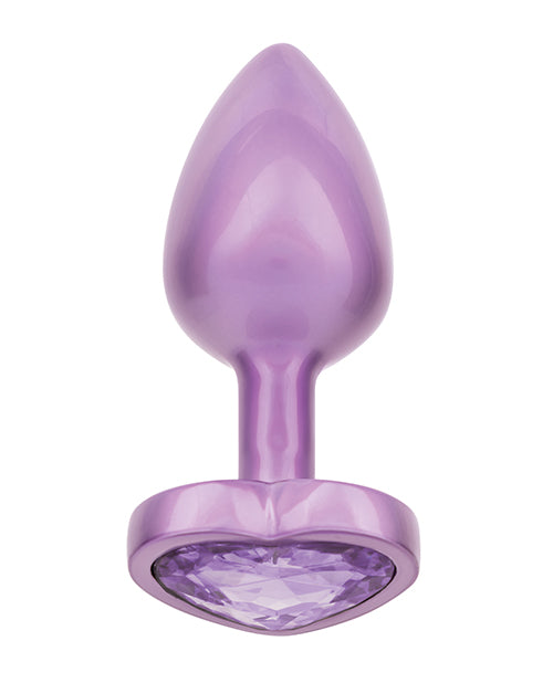 Jewel Amethyst Heart Butt Plug - , Purple