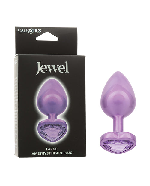 Jewel Amethyst Heart Butt Plug - , Purple