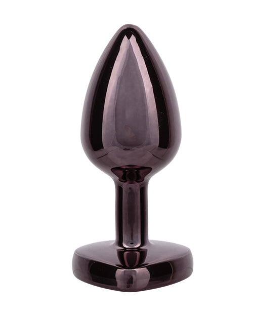 Jewel Black Diamond Heart Butt Plug - , Black