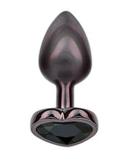 Jewel Black Diamond Heart Butt Plug - , Black