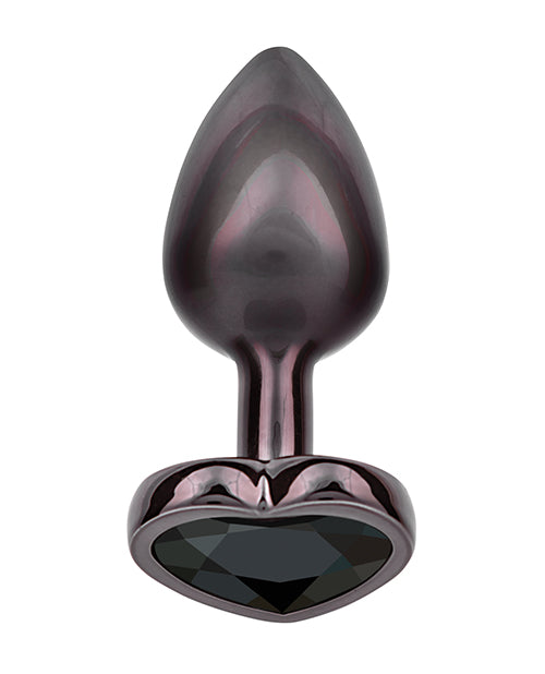 Jewel Black Diamond Heart Butt Plug - , Black