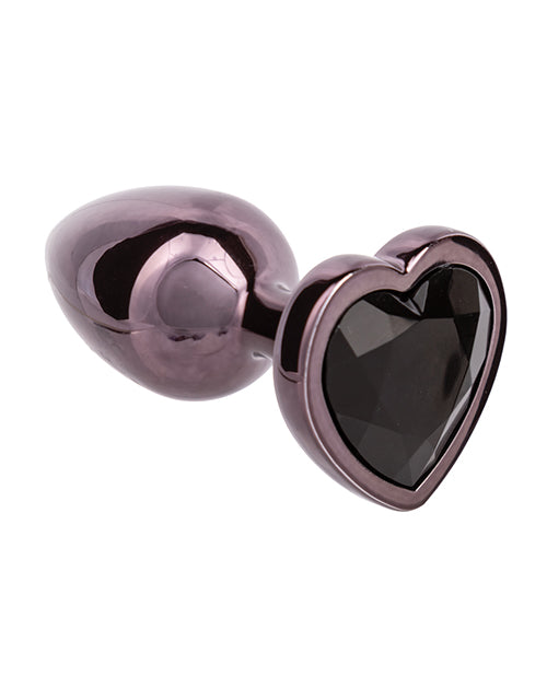 Jewel Black Diamond Heart Butt Plug - , Black