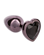 Jewel Black Diamond Heart Butt Plug - , Black