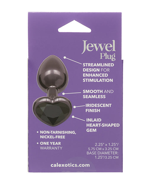 Jewel Black Diamond Heart Butt Plug - , Black