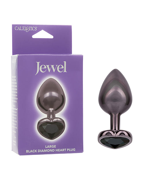 Jewel Black Diamond Heart Butt Plug - , Black