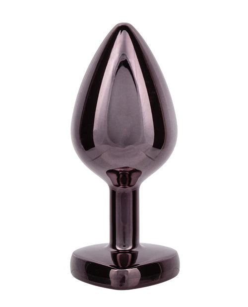 Jewel Black Diamond Heart Butt Plug - , Black