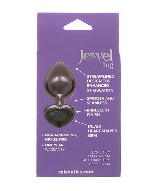 Jewel Black Diamond Heart Butt Plug - , Black