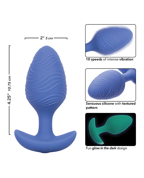 Cheeky Glow in the Dark Vibrating Butt Plug - Blue