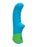 Rave Ridged - G Massager w/Rippled Shaft & Stimulator - Blue/Green