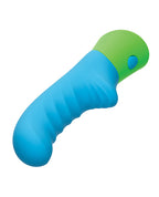 Rave Ridged - G Massager w/Rippled Shaft & Stimulator - Blue/Green