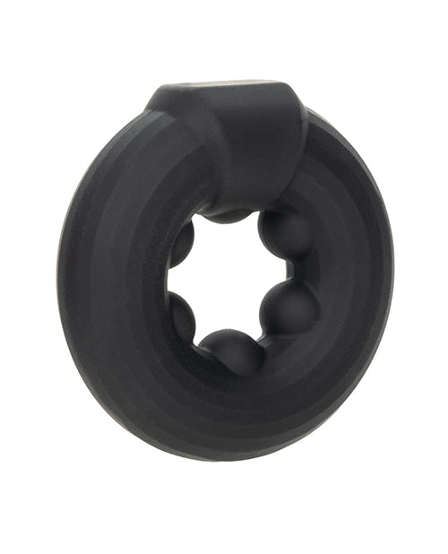 Alpha Liquid Silicone Beaded Optimum Ring - Black