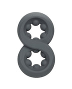Alpha Liquid Silicone Beaded Crazy 8 Ring - Grey