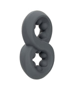 Alpha Liquid Silicone Beaded Crazy 8 Ring - Grey