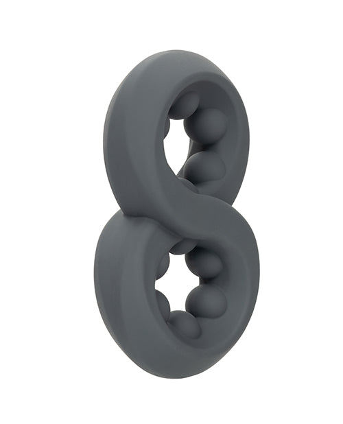 Alpha Liquid Silicone Beaded Crazy 8 Ring - Grey