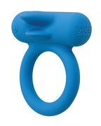 Couple' Enhancer Silicone Rechargeable Double Trouble Enhancer w/Flickering Dual Teasers - Blue