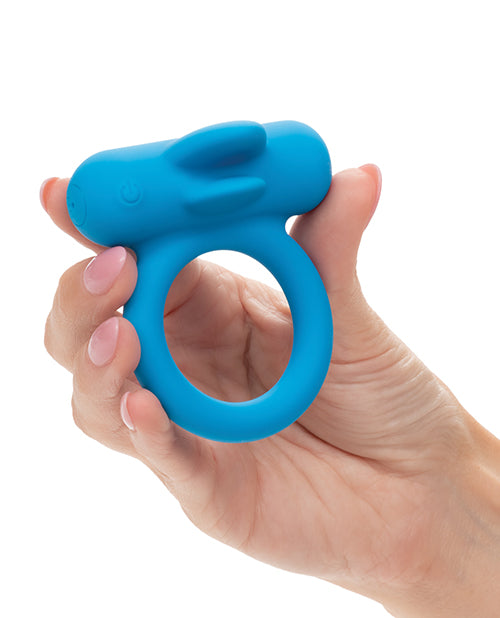 Couple' Enhancer Silicone Rechargeable Double Trouble Enhancer w/Flickering Dual Teasers - Blue
