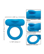 Couple' Enhancer Silicone Rechargeable Double Trouble Enhancer w/Flickering Dual Teasers - Blue