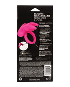 Silicone Rechargeable Triple Clit Flicker - Pink