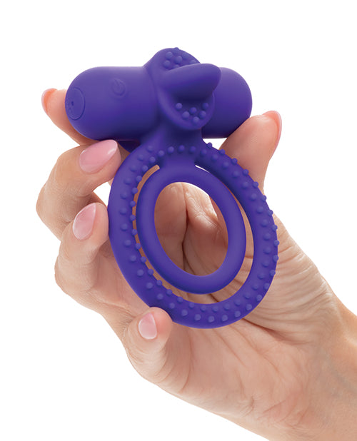 Couple' Enhancer Silicone Rechargeable Dual Climaxer Enhancer w/Flickering Tongue - Purple