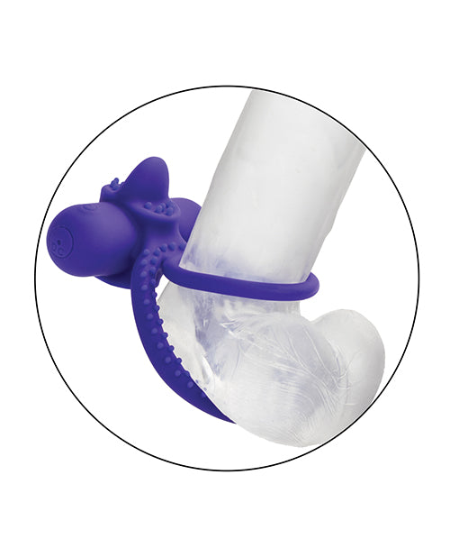 Couple' Enhancer Silicone Rechargeable Dual Climaxer Enhancer w/Flickering Tongue - Purple