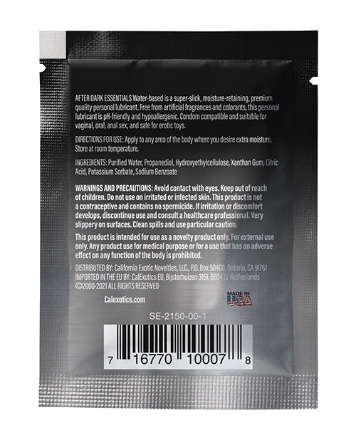 After Dark Essentials Water Based Personal Lubricant Sachet - .