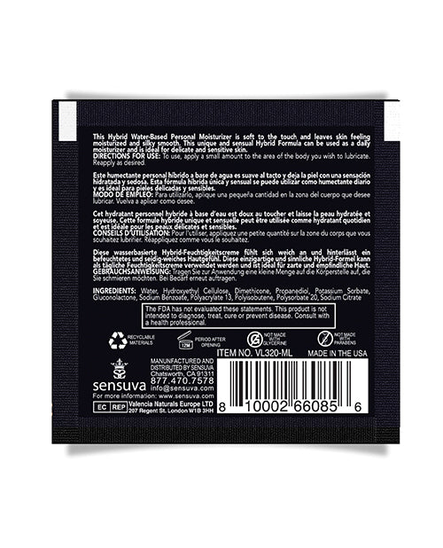 Sensuva Hybrid Personal Moisturizer Single Use Packet - Unscented