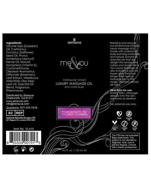 Sensuva Me & You Massage Oil - Sweet Secrets