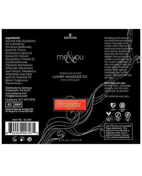 Sensuva Me & You Massage Oil - Island Passion