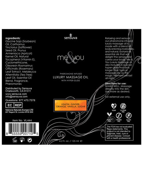 Sensuva Me & You Massage Oil - Lust in Paradise