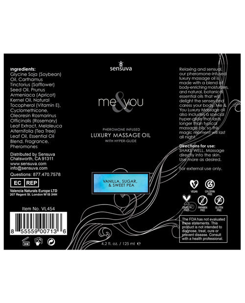 Sensuva Me & You Massage Oil - Sweet Temptation