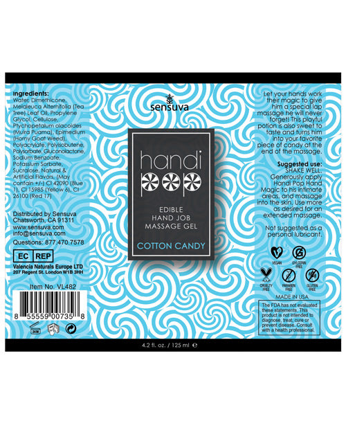 Handipop Hand Job Massage Gel - Bottle Cotton Candy