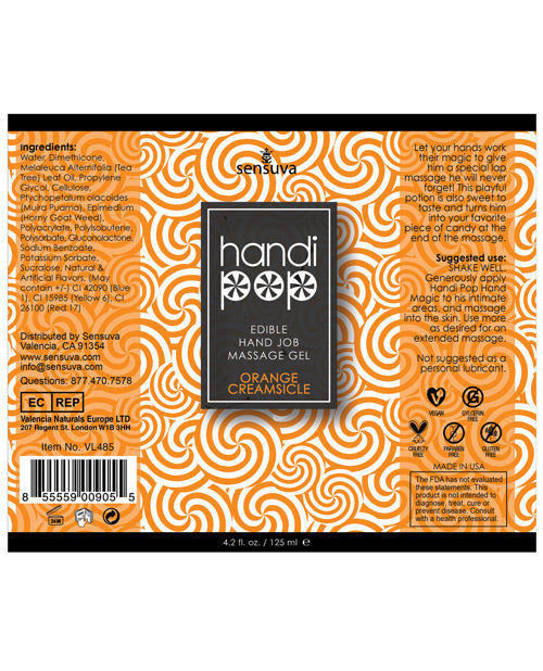 Handipop Hand Job Massage Gel - Orange Creamsicle
