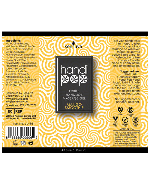 Handipop Hand Job Massage Gel - Bottle Mango Smoothie
