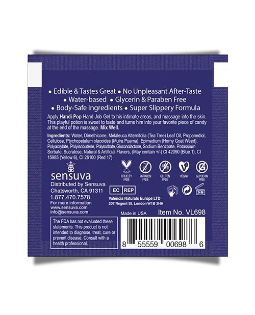 Handipop Hand Job Massage Gel Single Use Packet - Blueberry Muffin