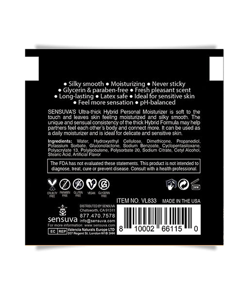Sensuva Ultra Thick Hybrid Personal Moisturizer Single Use Packet - Blueberry Muffin