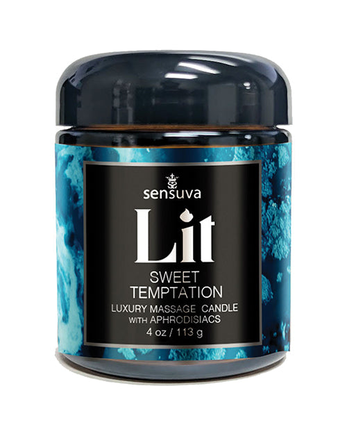 Sensuva Lit Sweet Temptation Luxury Massage Candle - Vanilla, Sugar & Sweet Pea