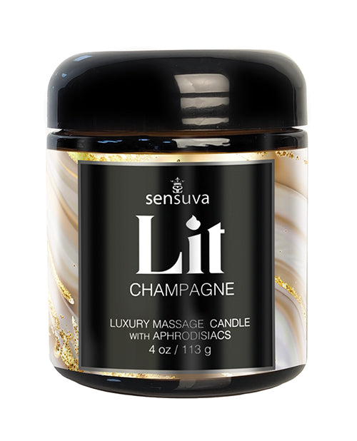 Sensuva Lit Champagne Luxury Massage Candle
