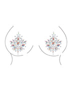 Shots Bliss Open Cup Strappy Teddy w/Jewelry Pasties Multi