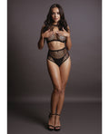 Shots Le Desir Duo Net Key Hole Bra Set Black