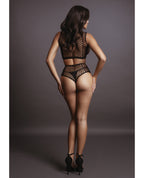 Shots Le Desir Duo Net Key Hole Bra Set Black