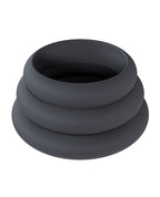 Shots Levelz Wide O Silicone Cock Ring Set of 3 - Black