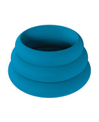 Shots Levelz Wide O Silicone Cock Ring Set of 3 - Teal