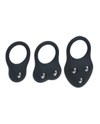 Shots Levelz Silicone Training Cock Ring Set of 3 - Black