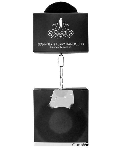 Shots Ouch Beginner' Handcuffs Furry - Black