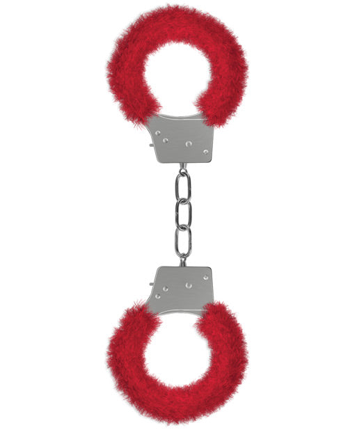 Shots Ouch Beginner' Handcuffs Furry - Red