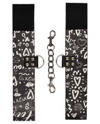 Shots Ouch Love Street Art Fashion Printed Hand Cuffs - Black