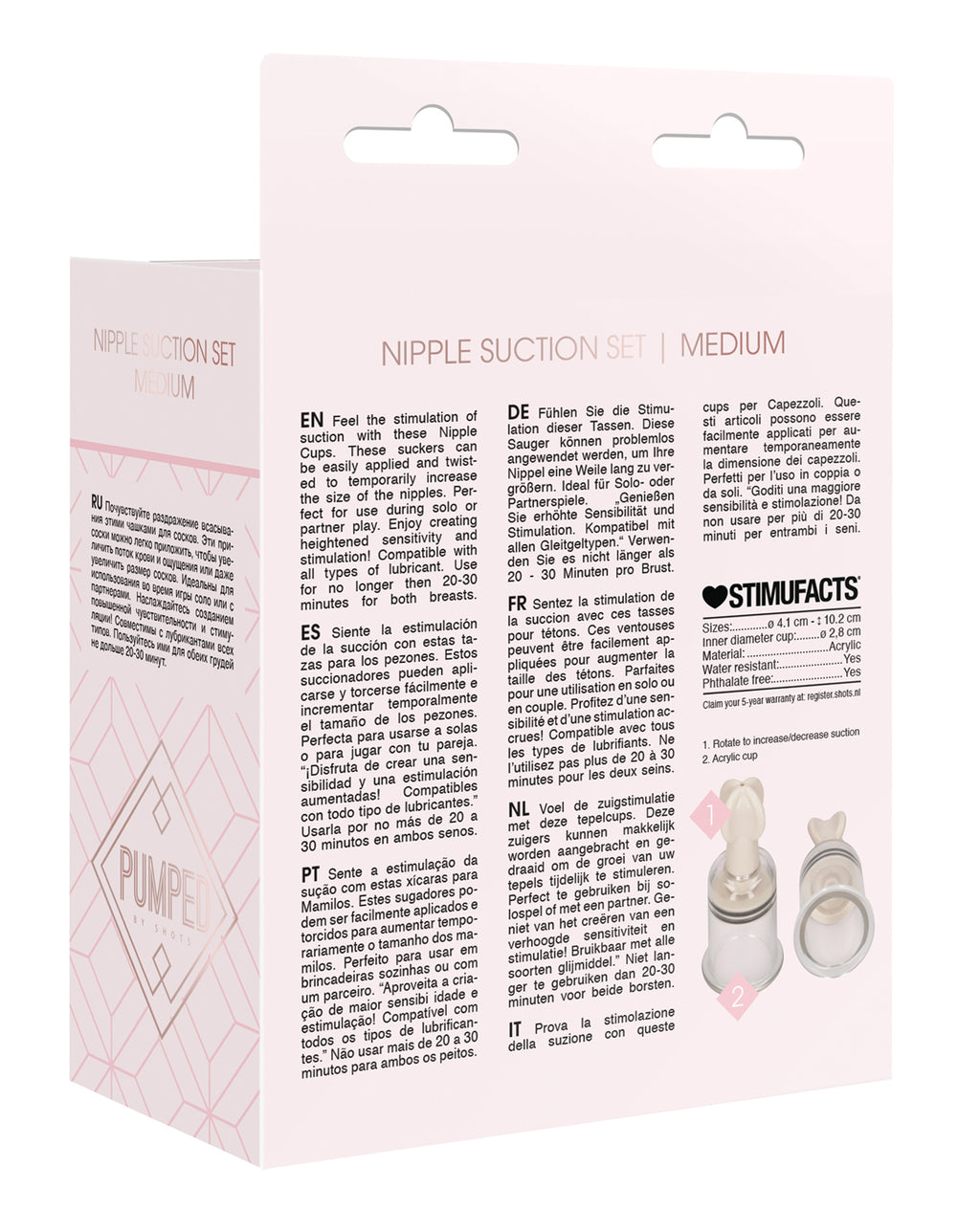 Shots Pumped Nipple Suction Set - Clear