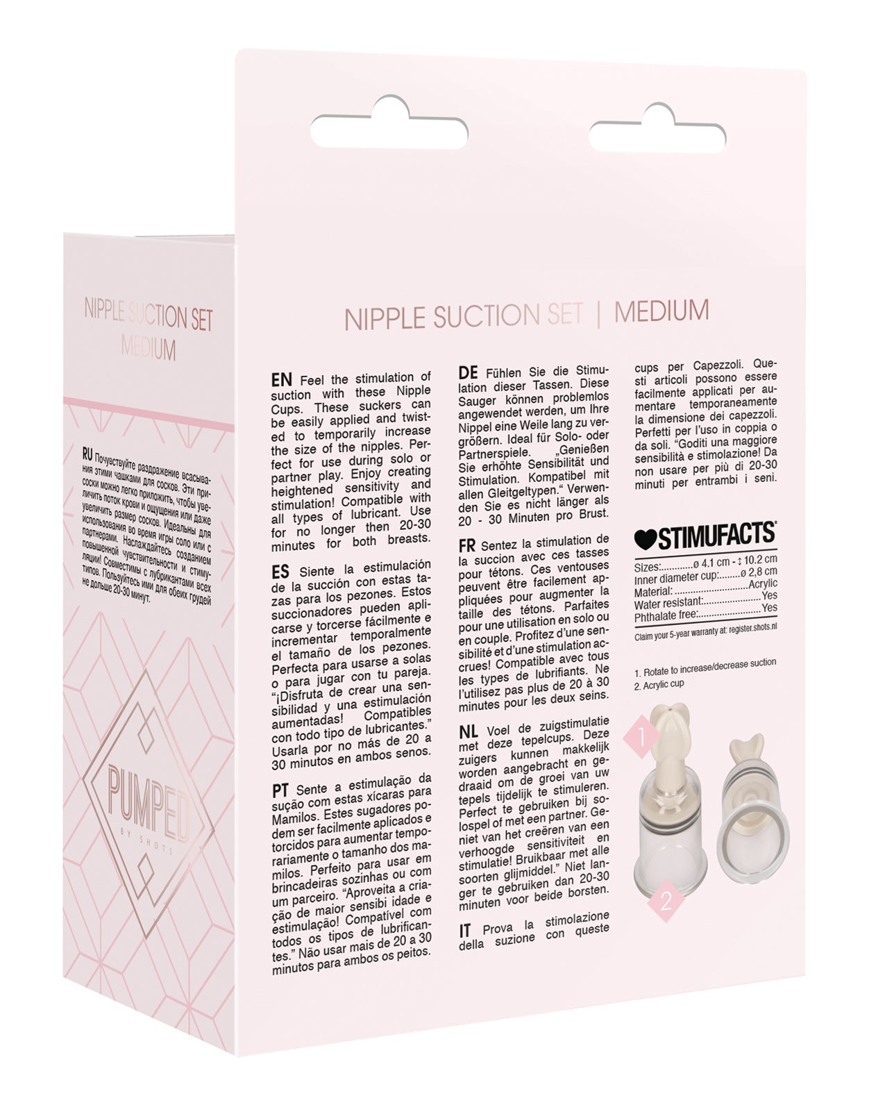 Shots Pumped Nipple Suction Set - Clear