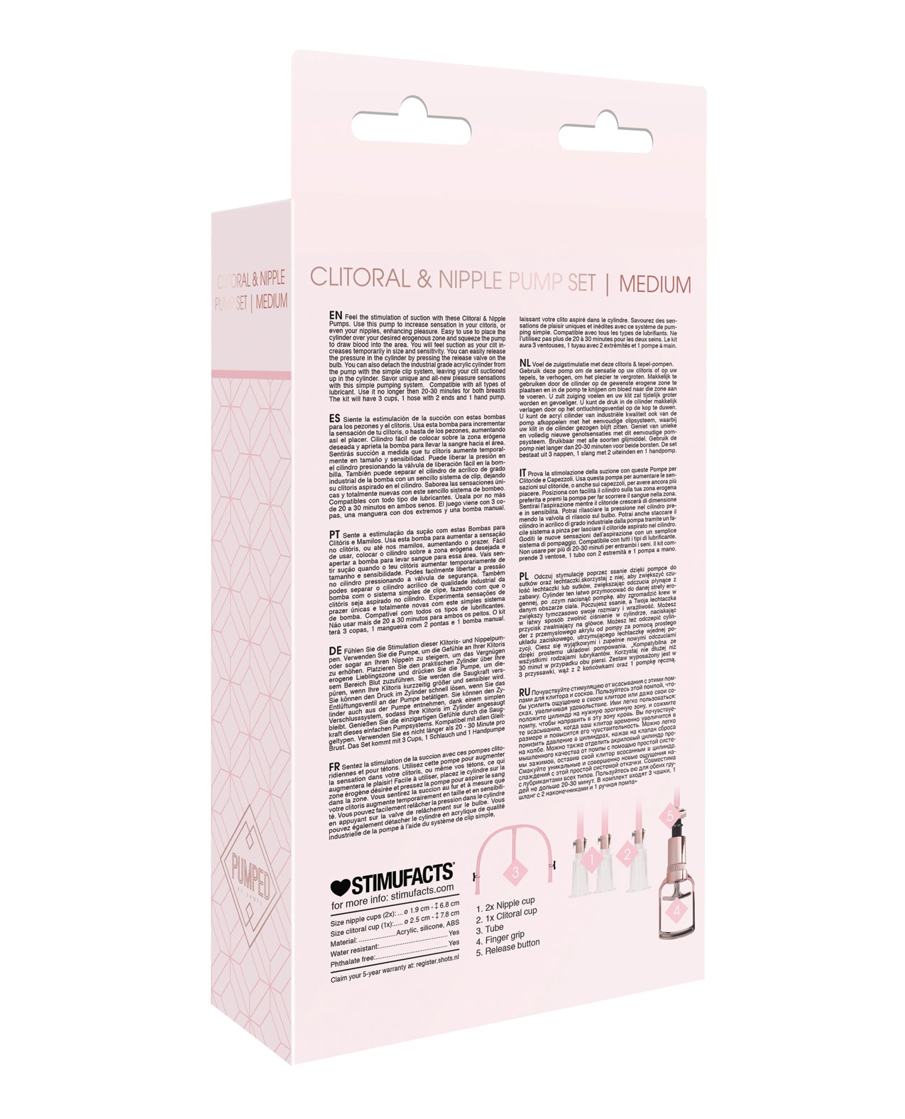Shots Pumped Clitoral & Nipple Pump Set - Rose Gold